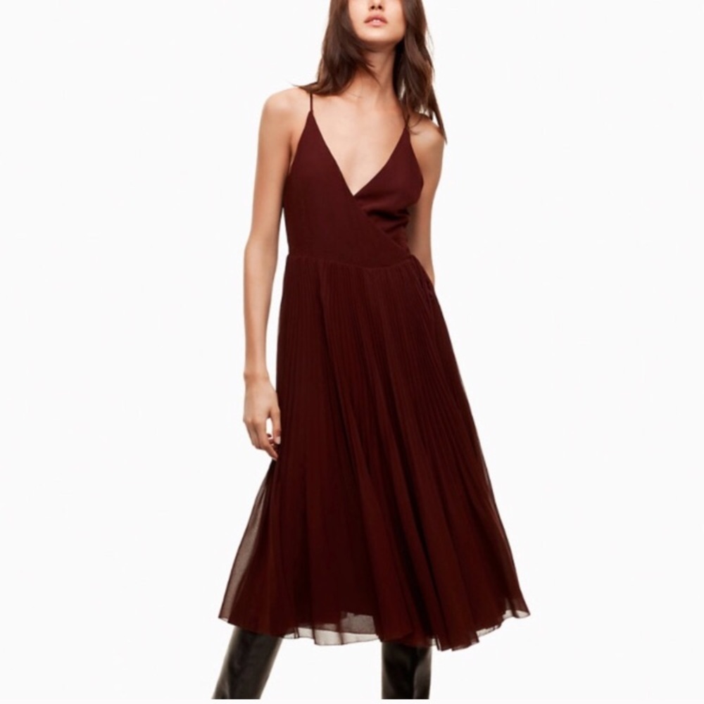 Aritzia Wilfred Beaune Dress (wine)